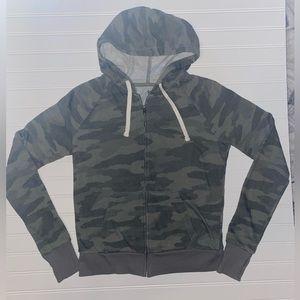 Camo Zip Up Hoodie Junior Girls Size Small